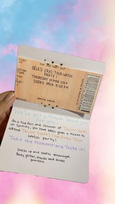 Taylor Swift Ticket Invitation, Taylor Swift Tickets The Eras Tour, Eras Tour Party Invitation, I Will Get Eras Tour Tickets, Getting Taylor Swift Tickets, Movie Ticket Invitations, Taylor Swift Tickets, Taylor Swift Birthday Party Ideas