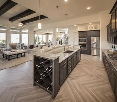 a large open concept kitchen and living room