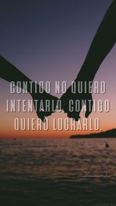 two people holding hands with the sun setting in the background and text that reads, conto no quiiro internarl