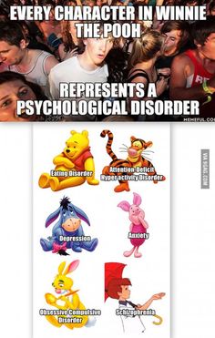 an image of winnie the pooh and other cartoon characters with caption that reads, every character in winnie the pooh represents