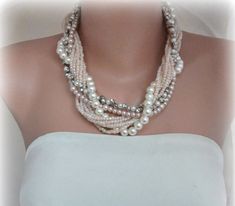 I like blush pink and ivory combination. I made my own strand by using new strand wit ivory pearls and rhinestones. I wanted to give a sparkle effect to the necklace The lenght is 19 inches + 2 inches adjustment chain. It is boho chic design and also vintage inspired work Layered pearl necklaces are timeless pieces that can be worn through every season of every year For something unique to yourself, mix and match the piece with other items in your jewelry collection. It is beautiful,stylish,eleg Beige Beaded Wedding Necklace, Beaded Beige Necklace For Wedding, Beige Beaded Necklaces For Wedding, Beige Beaded Necklace For Wedding, Handmade Cream Pearl Necklace For Wedding, Cream Beaded Necklaces With Pearl Chain For Weddings, Cream Beaded Necklace With Pearl Chain For Weddings, Handmade Pink Pearl Necklace For Wedding, Cream Pearl Chain Beaded Necklaces For Wedding