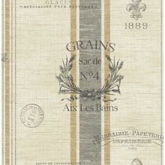 an old book with some type of label on the front and back cover that says grains