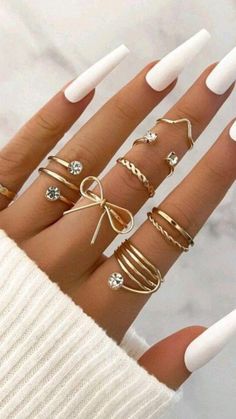 Nails And Rings, Trendy Bows, Teeth Jewelry, Nail Tattoo, Cheap Jewelry, Cute Rings