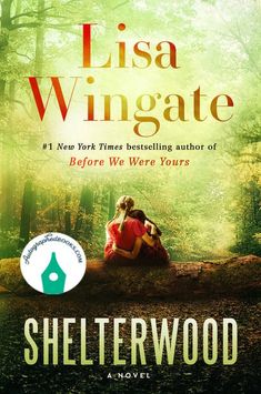 a book cover for the novel, shelterwood bylisa winggatee with an image of two people sitting on a log