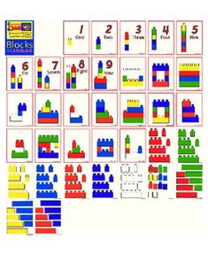 a large poster with different colored blocks and numbers