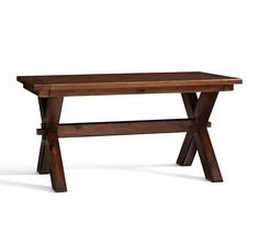 a wooden table with two legs on it