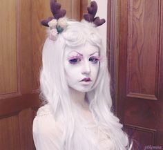 p0kemina:  Amateur attempt at a shironuri style~ I am a child of the forest ; 3 ; Children Of The Forest, White Makeup, Japanese Street, Creating Characters, Amazing Cosplay, Mori Girl