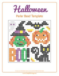 a halloween perler bead pattern with pumpkins