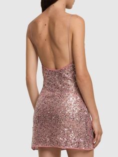 Embellished mini dress - Oséree Swimwear - Women | Luisaviaroma Embellished Mini Dress, Versace Brand, Pink Mini Dresses, Flat Espadrilles, Swim Accessories, Heeled Loafers, Ski Wear, Swimwear Tops, Manolo Blahnik