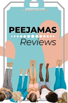 people laying on the ground with their hands in the air and text reading pejamas review