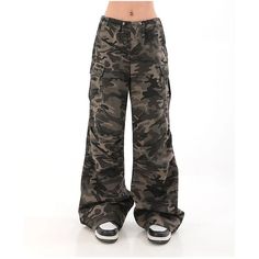 Overalls Camouflage Baggy Trousers Military Style Baggy Wide Leg Parachute Pants, Baggy Grunge Pants For Fall, Baggy Grunge Cargo Pants For Fall, Fall Combat Wide Leg Cargo Pants, Baggy Wide Leg Military Pants, Baggy Camouflage Bottoms For Spring, Fall Combat Wide Leg Pants, Baggy Wide Leg Combat Pants, Fall Camouflage Cargo Parachute Pants