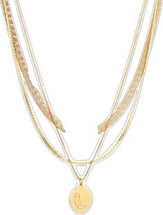 Elegant Round Coin Necklace For Layering, Elegant Coin Necklace With Delicate Chain For Layering, Elegant Layered Gold Plated Jewelry, Elegant Layered Gold-plated Jewelry, Elegant Gold Double Chain Coin Necklace, Elegant Gold Coin Necklace With Double Chain, Elegant Gold Layered Necklace With Round Pendant, Elegant Layered Necklace With Double Chain And Round Pendant, Necklace Set