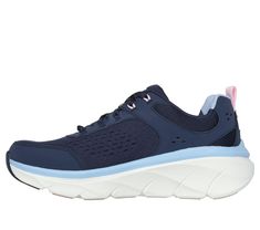 Enjoy longer walks with supportive comfort wearing Skechers Relaxed Fit D'Lux Walker 2.0 - Daisy Doll. This sporty lace-up features an engineered mesh upper with leather overlays and a cushioned Skechers Air-Cooled Memory Foam insole. | Skechers Women's Relaxed Fit: D'Lux Walker 2.0 - Daisy Doll Sneaker | Medium Width | Skechers Air-Cooled Memory Foam cushioned comfort insole | Relaxed Fit for a roomy comfort fit at toe and forefoot | Lace-up engineered mesh upper with and leather overlays | Fle Low-top Athleisure Sneakers With Light Support, Athleisure Sneakers For Light Sports With Light Support, Functional Sneakers With Light Support For Sports, Functional Sneakers For Sports With Light Support, Functional Light Support Sports Sneakers, Casual Nylon Sneakers With Gel Cushioning, Sporty Sneakers For Light Exercise, Trainers For Women, Grey Calvin Klein