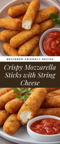 Image for Crispy Mozzarella Sticks with String Cheese Mozzarella Sticks With String Cheese, Easy Mozzarella Sticks, Healthy Mozzarella Sticks, Mozzarella Sticks Recipe, String Cheese, Mozzarella Sticks, Best Appetizers, Snack Time, Appetizer Snacks