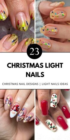 Explore simple yet stunning nail art with festive light designs in red, black, and cute accents. Perfect for any nail length. Check out more ideas on the blog!