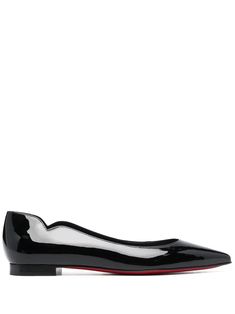 B439 CHRISTIAN LOUBOUTIN Hot Chickita Ballerinas Christian Louboutin Flats, Christian Louboutin Women, Leather Cap, Ballerina Flats, Toe Designs, 4 In 1, Louboutin Shoes, Black Patent Leather, Christian Louboutin Shoes