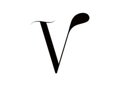 a black and white photo of the letter v