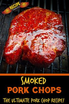 close up of Smoked Pork Chop on a pellet grill Pellet Grill Pork Chops, Smoker Meat Recipes, Pork Chop Recipes Grilled, Smoked Pork Chops, Bbq Pork Chops, Pork Roast Recipes