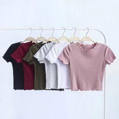 Vintage Wood ears O neck Short sleeve T-shirt 2020 New Woman Slim Fit t shirt tight tee Summer Retro Tops 6 colors Tight T Shirt Outfit, Fitted Shirts For Women, Crop Top Styles, Summer Retro, Shirt 2023, Retro Tops, Trendy Street Style, Vintage Material, Women Street