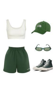 Outfit Inspo Summer, Swaggy Outfits, Summer Fashion Outfits, Green Shorts, Lookbook Outfits, Teen Fashion Outfits, Looks Vintage, Outfits Casuales, Cute Casual Outfits