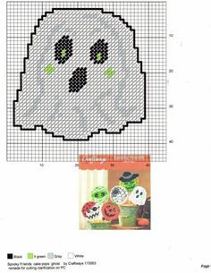 a cross stitch pattern with an image of a ghost