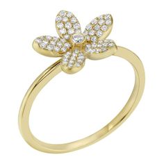 14K Yellow Gold 0.25ct Diamond Ring Yellow Gold Flower Ring With Single Diamond, Yellow Gold Diamond Flower Ring With Round Cut, Yellow Gold Flower Ring With Brilliant Cut Cubic Zirconia, Mastercard Logo, Country Rings, True Self, Shopping Spree, Watch Sale, Types Of Rings