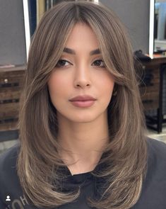 Breton Hair Long, Breton Hair, 2024 Hair Trends, Butterfly Haircut, Butterfly Cut, Haircuts For Medium Length Hair, Hair Inspiration Long, Brown Hair Inspo