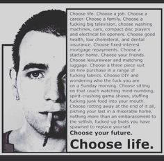 Big Television, Septième Art, I Love Cinema, Trainspotting, Ewan Mcgregor, Game Show, Pretty Words, Movie Quotes, The Words