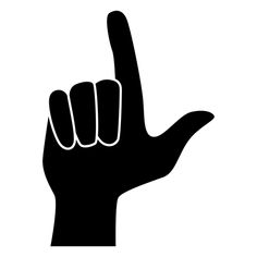 a black and white silhouette of a hand making the number one sign with it's fingers