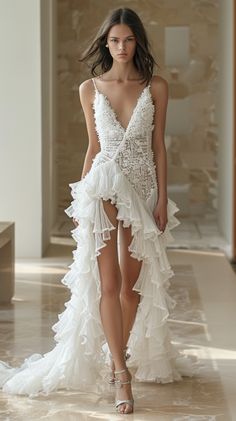 Wedding Dress Wedding Dress 2024, Beautiful Evening Gowns, Stunning Nails, Chic Wedding Dresses, Dress 2024, Engagement Dresses, Gorgeous Wedding Dress, Bridal Look, Elegant Designs