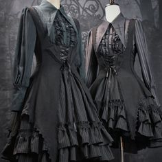 A gothic blouse that looks like an aristocratic lady from medieval Europe. Her collar has a cross sword embroidered on it, the back is laced, and the chest is decorated with a statement frill. She is a mysterious young lady with a gorgeous aura. 
 
 

 

 
 
 
 Size 
 
 XS size 
 
 Length: 63cm 
 Bust: 84cm 
 Waist: 72cm 
 Sleeve length: 62cm 
 
 S size 
 
 Length: 64cm 
 Bust: 88cm 
 Waist: 76cm 
 Sleeve length: 62cm 
 
 M size 
 
 Length: 65cm 
 Bust: 92cm 
 Waist: 80cm 
 Sleeve length: 62.5cm Gothic Fitted Blouse For Costume, Fitted Gothic Blouse For Costume, Black Gothic Blouse For Alternative Fashion, Black Gothic Blouse For Formal Occasions, Long Sleeve Victorian Dress For Larp, Fitted Gothic Blouse For Alternative Fashion, Gothic Victorian Long Sleeve Dress For Costume Party, Gothic Victorian Dress For Costume Party, Gothic Long Sleeve Victorian Dress For Halloween