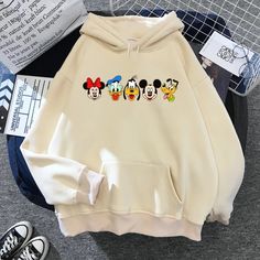 Disney Mickey Mouse Sudadera con capucha de las mujeres sudadera de las mujeres de gran tamaño estampado de Mickey Plus Fleece Top corto con capucha Sudadera Mujer _ - AliExpress Mobile Mickey Mouse Clothes, Mickey Mouse Outfit, Causual Outfits, Hoodie Men, Disney Shirts, Disney Girls, Disney Mickey Mouse, Disney Mickey, Long Coat