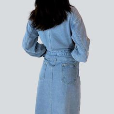 Introducing the 2023 Spring-Summer Collection's light blue long denim coat ââ‚?a timeless classic with a twist of modernity!Why It's Your New Go-ToThis light wash denim coat is inspired by the '90s. offering a unique blend of style and comfort. Oversized. with a button closure. it's the perfect statement piece to add to your wardrobe.Key Highlights: 90s Revival: Nostalgic design of a timeless classic. updated with modern touches. Light Wash: A subtle. elegant hue that's perfect for any occasion. Trendy Light Wash Denim Dress For Fall, Spring Washed Blue Denim Outerwear, Trendy Washed Blue Denim Dress For Fall, Light Blue Denim Dress With Pockets For Spring, Relaxed Fit Light Wash Denim Dress For Fall, Washed Blue Denim Dress With Pockets For Fall, Fall Washed Blue Denim Dress With Pockets, Light Blue Long Sleeve Denim Dress For Spring, Fall Denim Dress For Workwear In Light Wash