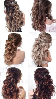 many different styles of curly hair are shown in this image, including one with braids and