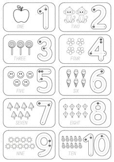 the number ten coloring page with numbers and symbols for children to print out, including