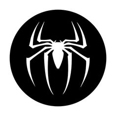 the spiderman logo in a black circle