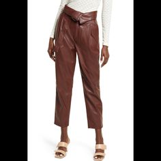 Brand New With Tags. Size Small Faux Leather Trousers, Brown Chocolate, Jean Trends, Belted Pants, Ponte Pants, Black Sweatpants, Faux Leather Belts, Nordstrom Anniversary Sale, Jumpsuit Trousers