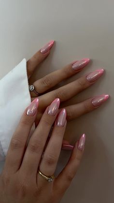 Pink Chrome Nails, Summery Nails, Minimal Nails, Nails Inspo