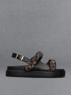 It is time to bring out the sandals. This season, elevate your wardrobe with this stylish pair. They feature ruched straps adorned with the brand new CHARLES & KEITH monogram printed all over. Additionally, they boast adjustable slingback straps, ensuring ease of wear and a snug, secure fit. Pair them with a white t-shirt and jeans for the ultimate casual off-duty look. Size Chart For Kids, Charles Keith, Monogram Prints, T Shirt And Jeans, White T Shirt, Beautiful Shoes, Belt Size, White T, Strap Sandals