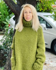 Green Wool Sweater, Unisex Pure Wool Jumper, Turtleneck  100% hand knit 100% luxury edition  100% pure wool Some clothes have soul ❤️ If you want to feel special, unique, comfortable, warm and cosy - you are at the right place!  We are very glad to present you this luxury wool sweater. It's fit elegant, stylish and you will love in it at the first sight!  We made this item to feel beautiful with any elegant and casual look.   This luxury sweater is made by absolutely luxury yarn 2 strands 100% p Green Wool Turtleneck Sweater, Cozy Green Merino Wool Sweater, Green Chunky Knit Long Sleeve Knitting Pattern, Green Long Sleeve Chunky Knit Pattern, Oversized Wool Knitted Sweater, Oversized Knitted Wool Sweater, Oversized Merino Wool Knit Sweater, Green Merino Wool Knit Sweater, Long Sleeve Wool Sweater