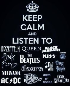 a black and white poster with the words keep calm and listen to queen in different languages