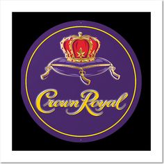 the crown royal logo is shown in purple and gold