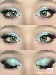 Aqua Eye Makeup, Fairytale Makeup Looks, Mermaid Eyeshadow, Dramatic Eye Makeup, Fancy Makeup