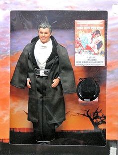 an action figure is displayed in a display case