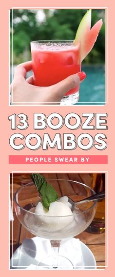 the cover of 13 booze commbos people swear by, with an image of a person holding a drink