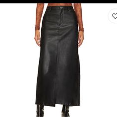 Free People City Slicker Vegan Leather Maxi Skirt Black Leather Maxi Skirt, Leather Maxi Skirt, City Slickers, Concert Fits, Free People Skirt, Free People Black, Fall 2024, Vegan Leather, Maxi Skirt