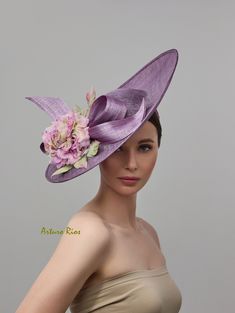 "From my 2024 collection : \"Alani\" Made of Plum Sinamay, embellished with a modern plum silk abaca bow with a custom-made Silk rose with leaves and crystals.  Seated on a velvet headband.  All hats are hand made to order, please allow 1-2 weeks.  All sales are final" Luxury Multicolor Fascinator For Women, Luxury Bow Fascinator, Luxury Headband Hats For Kentucky Derby, Luxury Multicolor Women's Fascinator, Luxury Multicolor Headpieces For Royal Ascot, Luxury Women's Mini Hats For Kentucky Derby, Luxury Chic Mini Hat For Kentucky Derby, Luxury Sinamay Fascinator For Spring, Whimsical Luxury Fascinator For Kentucky Derby