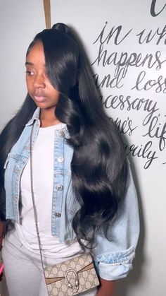 Cute Birthday Party Outfits, Cute Hairstyles Natural, Goddess Braids Long, Cute Hairstyles Natural Hair, Bday Hairstyles, Wigs Install, Cute Weave Hairstyles, Baddie Hair, Quick Weaves