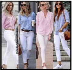 OUTFITS WITH WHITE PANTS FOR WOMEN OVER 50 - valemoods Pantalon Blanco Outfit, Pants For Women Over 50, 2023 Street Style, Mode Ab 50, Street Style 2023, Street Style Outfits Casual