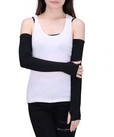 Fingerless Long Gloves, Arm Sleeves, Long Gloves, Dress Gloves, Black Knees, Cosplay Dress, Sleek Fashion, Cosplay Outfits, Thumb Holes